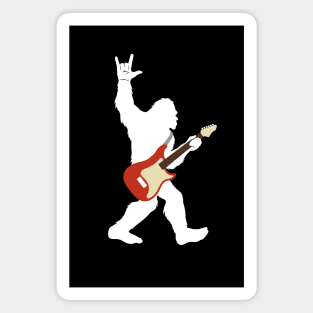 Bigfoot Rock and Roll Funny Sasquatch Believers Guitar Magnet